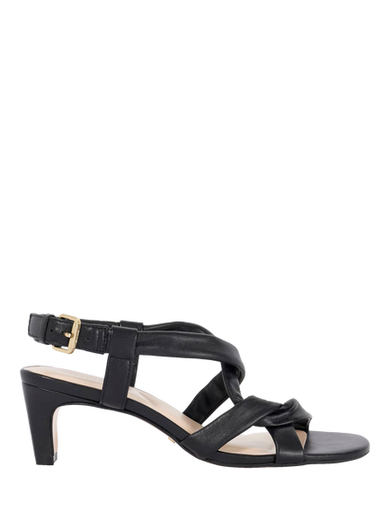 Dune London Motivating Leather Strappy Sandals, Black, Black