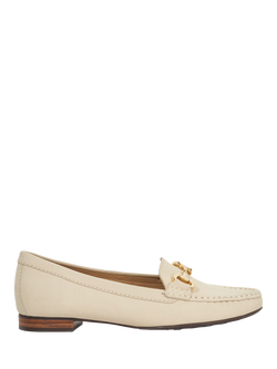 Dune London Glenniee Nubuck Suede Snaffle Trim Loafers, Ecru