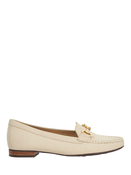 Dune London Glenniee Nubuck Suede Snaffle Trim Loafers, Ecru
