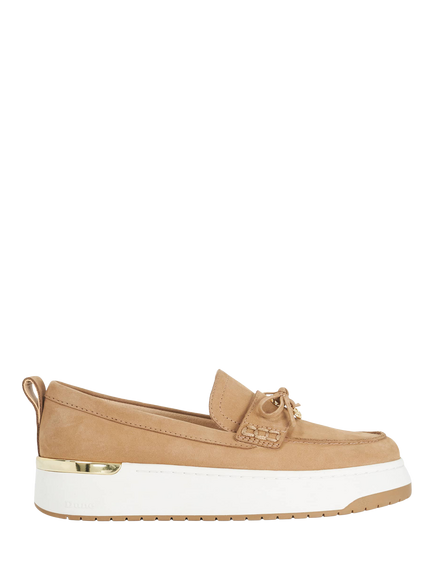 Dune London Glide Nubuck Loafers, Sand, Sand