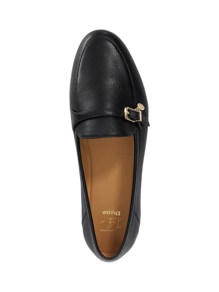 Dune London Greya Leather Buckle Detail Loafers - view 2, Black