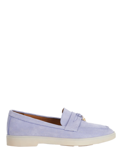 Dune London Grinning Suede Loafers, Light Blue