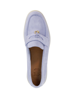 Dune London Grinning Suede Loafers - view 2, Light Blue