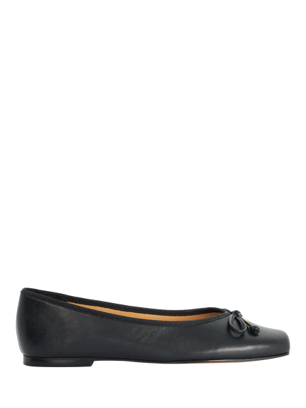 Dune London Harllowe Leather Ballet Flats, Black