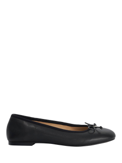 Dune London Helenne Leather Ballet Flats, Black