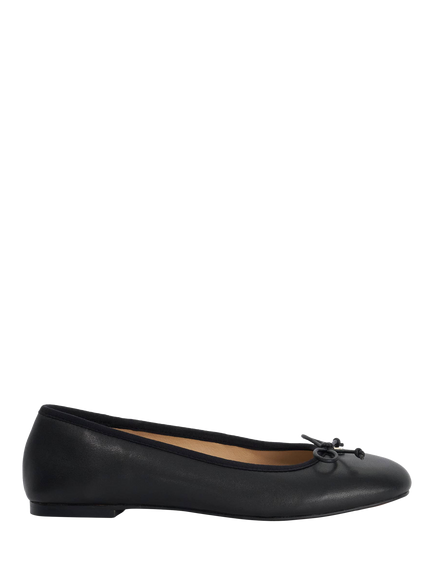 Dune London Helenne Leather Ballet Flats, Black
