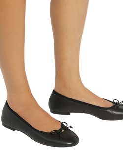 Dune London Helenne Leather Ballet Flats - view 2, Black