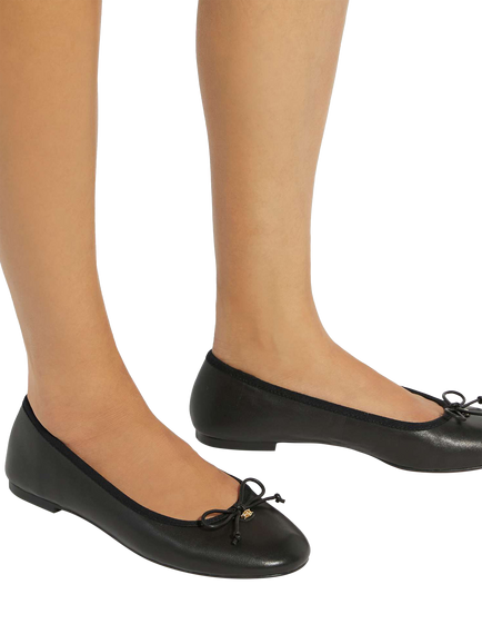 Dune London Helenne Leather Ballet Flats - view 2, Black