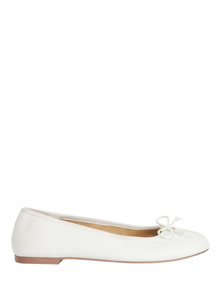 Dune London Helenne Leather Ballet Flats, Ecru