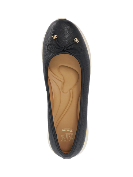 Dune London Highline Leather Ballerina Pumps - view 2, Black