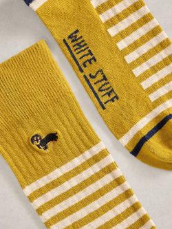 White Stuff Cotton Blend Embroidered Sausage Dog Ankle Socks, Yellow - view 2, Yellow