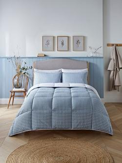 Night Lark Gingham Coverless Duvet & Pillowcase Set, 4.5 Tog, Dusk Blue - view 2, Dusk Blue