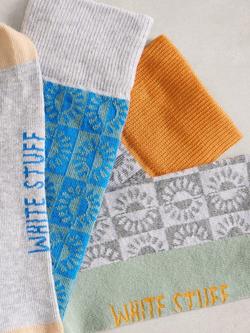 White Stuff Cotton Blend Springtime Ankle Socks, Pack of 2, Blue/Multi - view 2, Blue/Multi