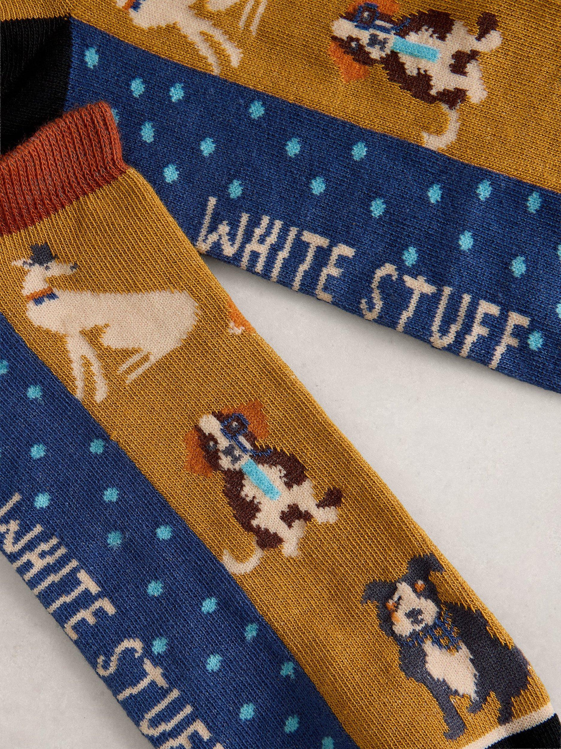 Product image 2 of 2, which shows White Stuff Dog Trainer Socks, Multi, 7-8.5