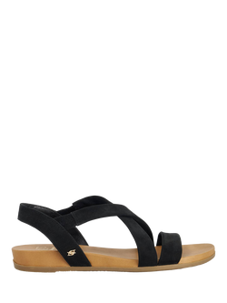 Dune London Landies Nubuck Cross Strap Sandals, Black