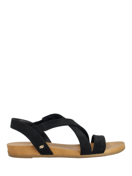 Dune London Landies Nubuck Cross Strap Sandals, Black