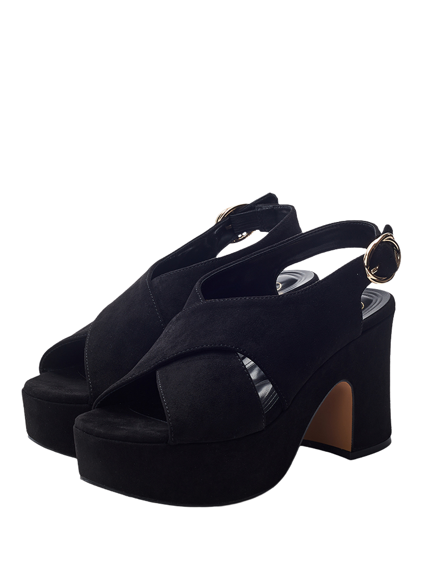 Product image 2 of 4, which shows Moda in Pelle Nakara Chunky Platform Sandals, Black, 3