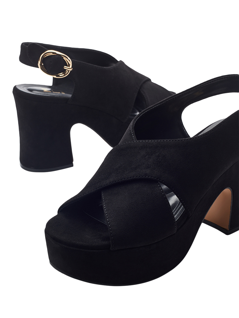 Product image 4 of 4, which shows Moda in Pelle Nakara Chunky Platform Sandals, Black, 3