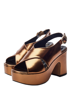 Moda in Pelle Nakara Chunky Platform Sandals, Bronze - view 2, Bronze