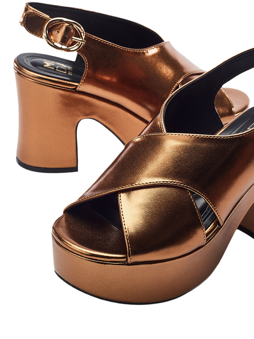 Product image 4 of 4, which shows Moda in Pelle Nakara Chunky Platform Sandals, Bronze, 7