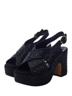 Moda in Pelle Nakara Embellished Chunky Platform Sandals, Jet Black - view 2, Jet Black