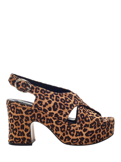 Moda in Pelle Nakara Leopard Print Chunky Platform Sandals, Multi, Multi