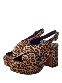 Moda in Pelle Nakara Leopard Print Chunky Platform Sandals, Multi - view 2, Multi