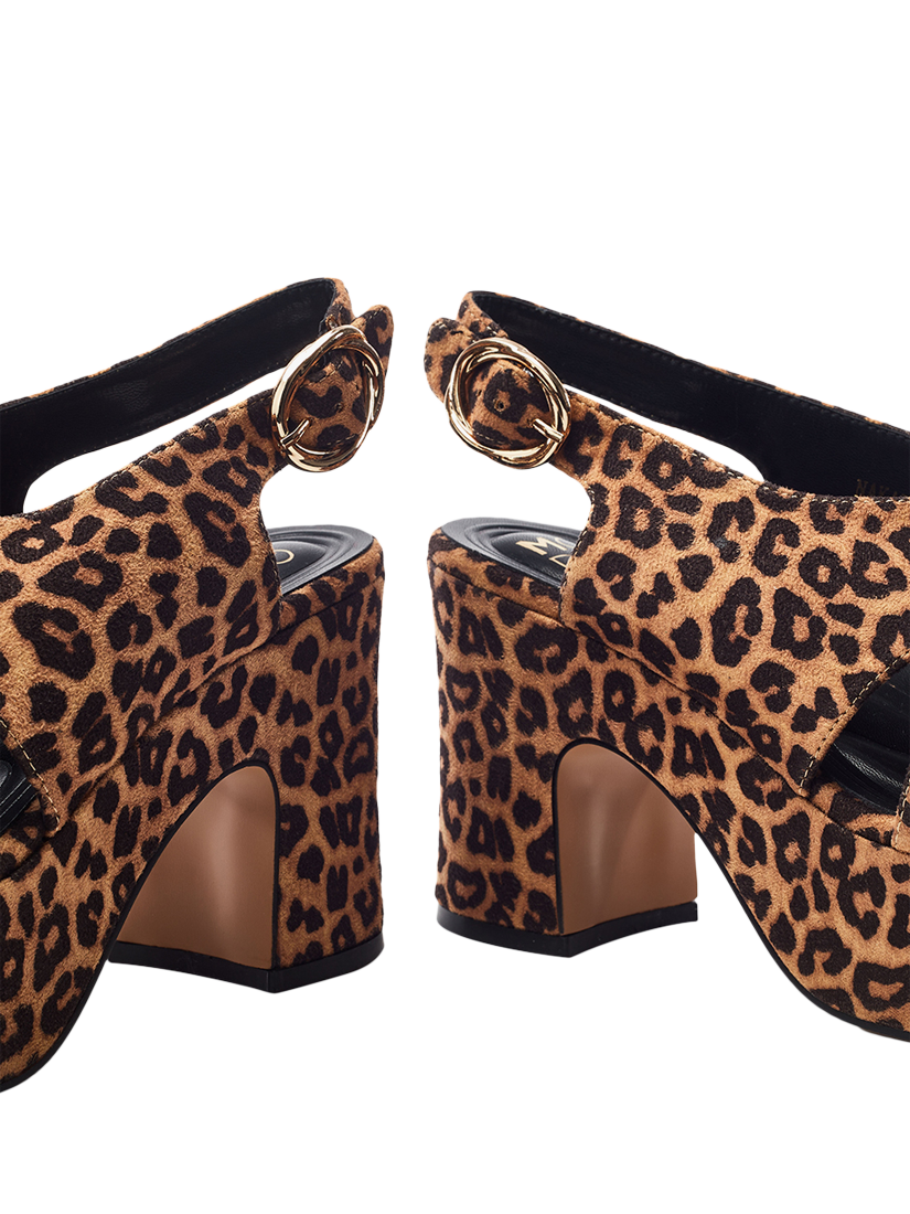 Product image 3 of 4, which shows Moda in Pelle Nakara Leopard Print Chunky Platform Sandals, Multi, 7