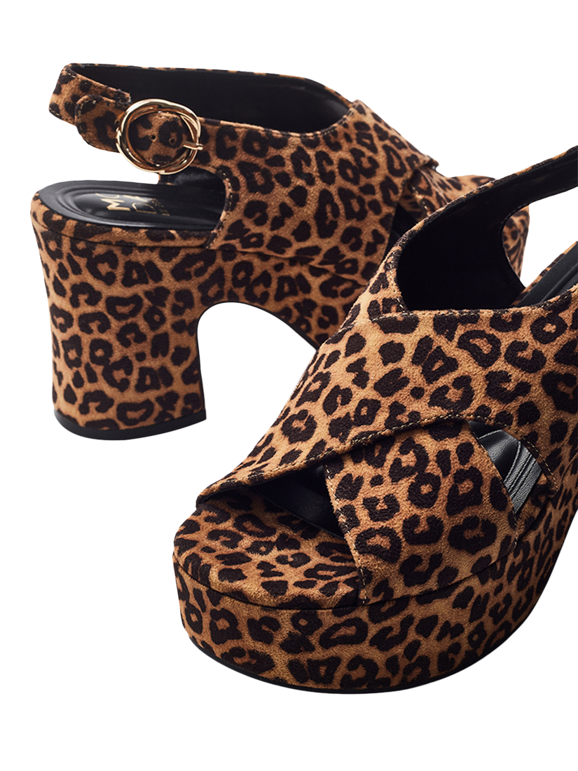 Product image 4 of 4, which shows Moda in Pelle Nakara Leopard Print Chunky Platform Sandals, Multi, 7