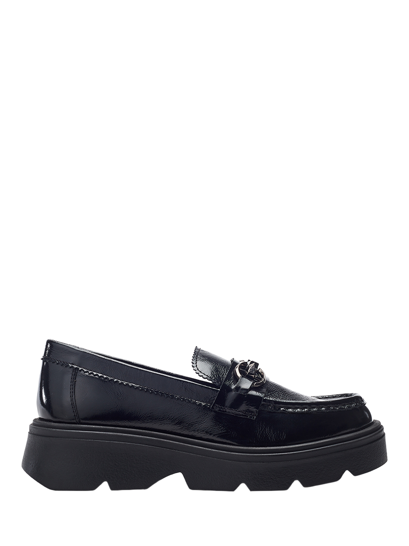 Product image 1 of 4, which shows Moda in Pelle Eisa Leather Chunky Loafers, Black, 7