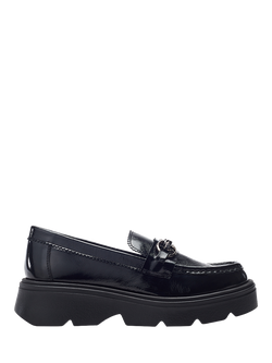 Moda in Pelle Eisa Leather Chunky Loafers, Black