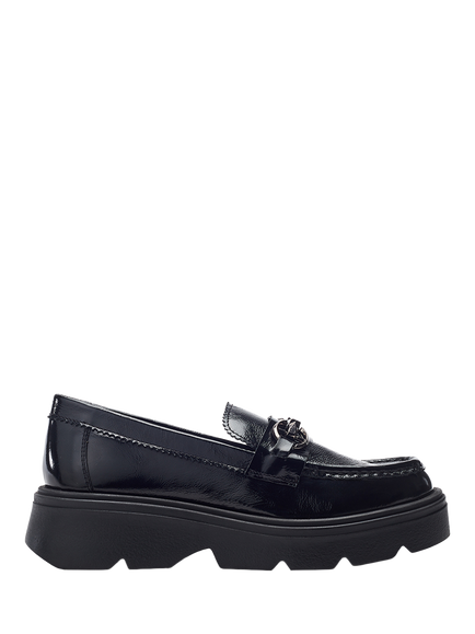 Moda in Pelle Eisa Leather Chunky Loafers, Black