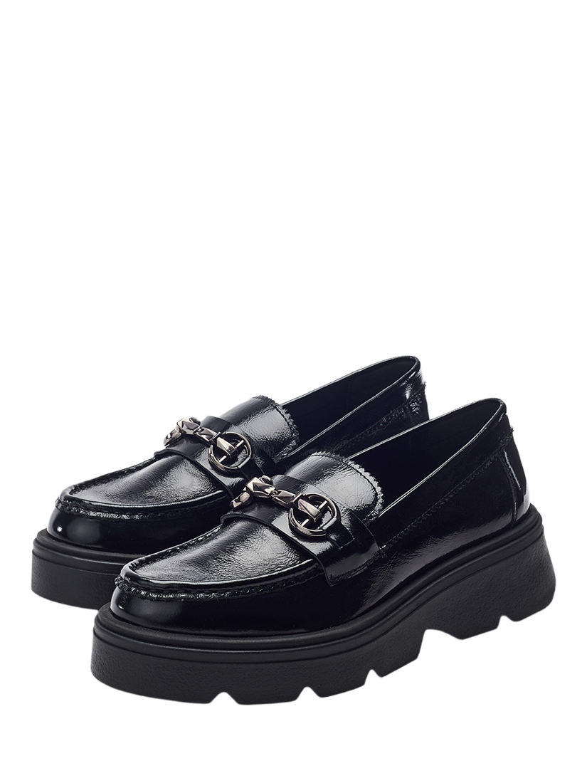 Product image 2 of 4, which shows Moda in Pelle Eisa Leather Chunky Loafers, Black, 7