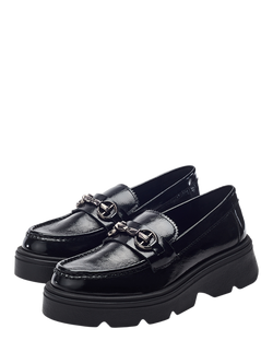 Moda in Pelle Eisa Leather Chunky Loafers - view 2, Black