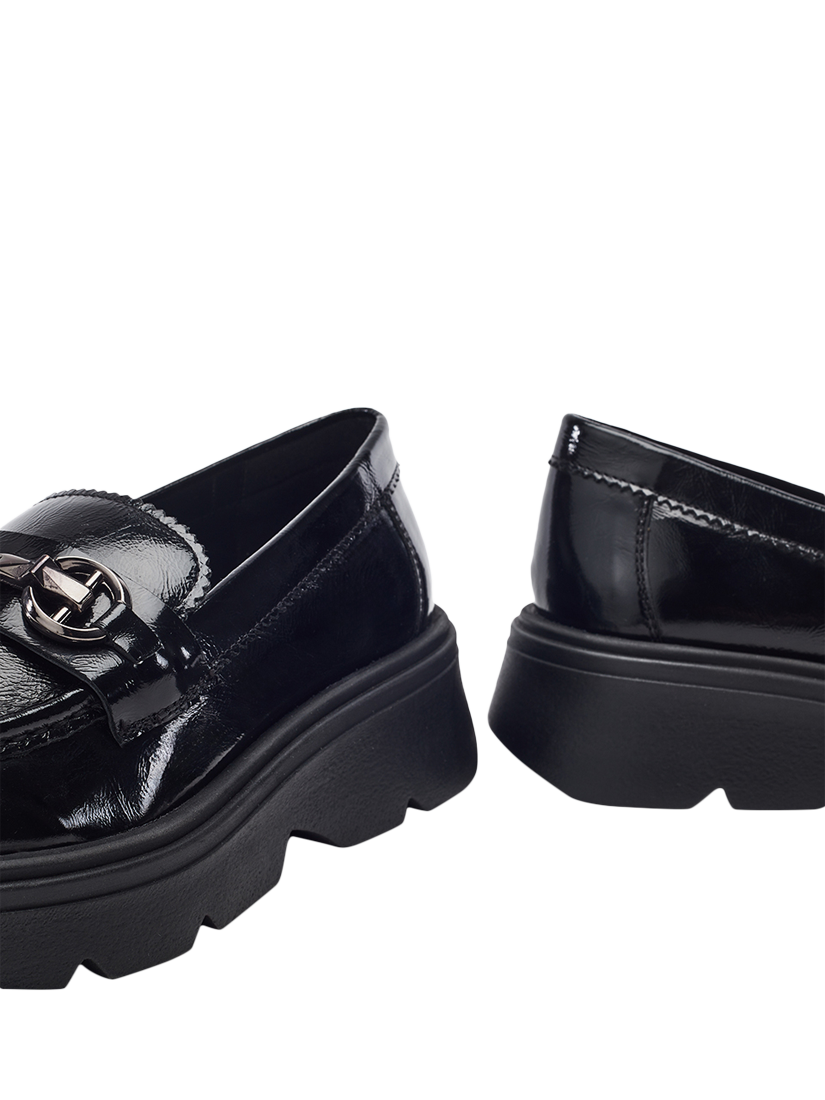 Product image 4 of 4, which shows Moda in Pelle Eisa Leather Chunky Loafers, Black, 7