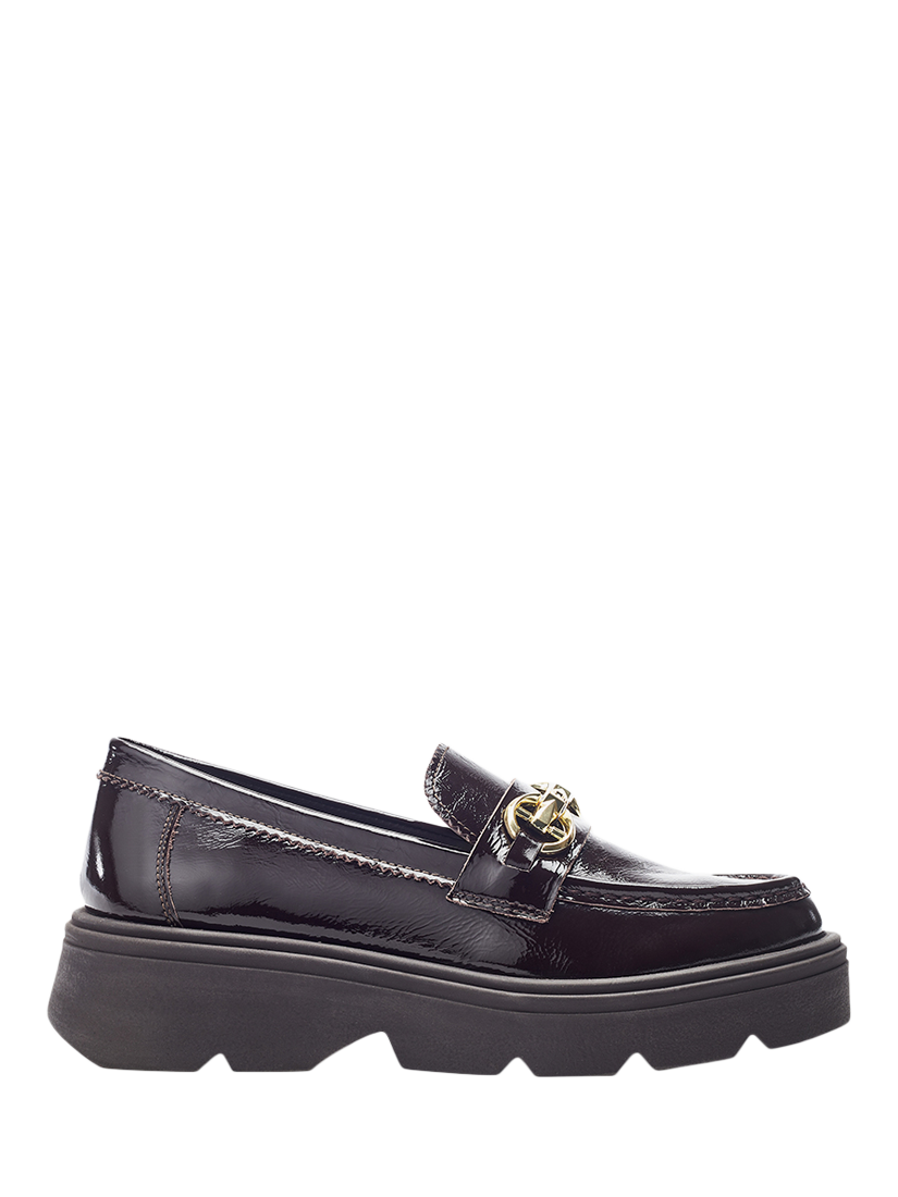 Product image 1 of 4, which shows Moda in Pelle Eisa Leather Chunky Loafers, Dark Brown, 3