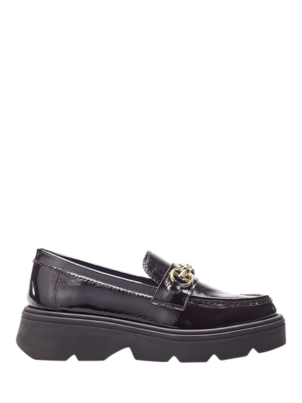 Moda in Pelle Eisa Leather Chunky Loafers, Dark Brown