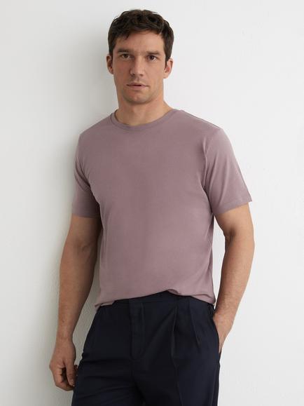 Reiss Bless Cotton Crew Neck T-Shirt, Mauve