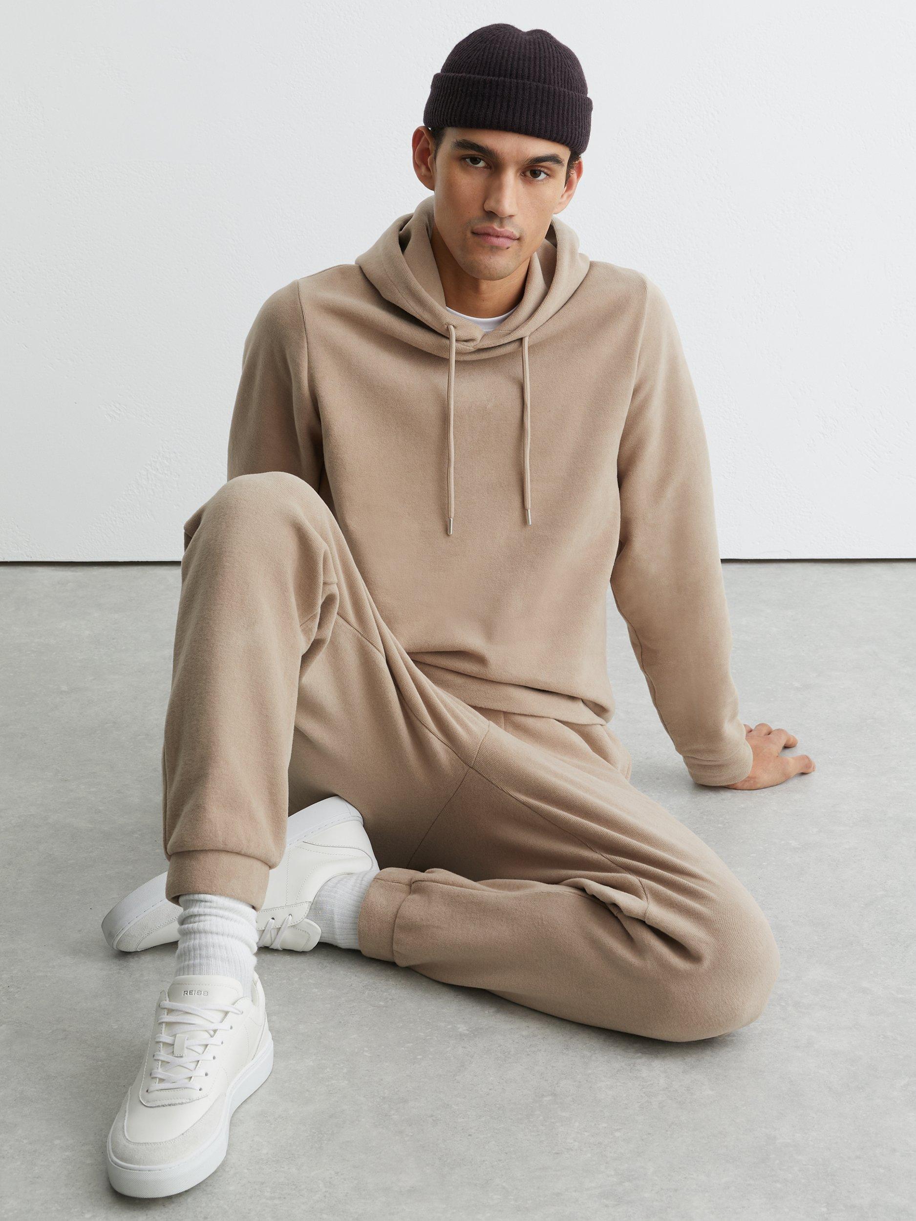Product image 2 of 5, which shows Reiss Remo Cotton Blend Joggers, Camel, XS