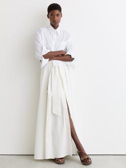 Reiss Nyla Leather Double Buckle Flatform Sandals, Chocolate - view 2, Chocolate