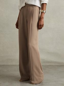Reiss Petite Eden Wide Leg Trousers, Mink Neutral, Mink Neutral