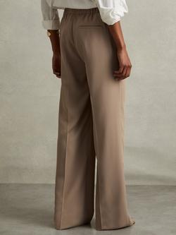 Reiss Petite Eden Wide Leg Trousers, Mink Neutral - view 2, Mink Neutral