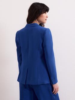 Phase Eight Floette Linen Rich Blazer, Cobalt - view 2, Cobalt