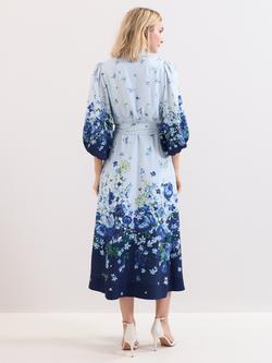 Phase Eight Noella Floral Shirt Dress, Pale Blue - view 2, Pale Blue