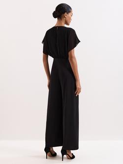 Phase Eight Velma Jewelled Belt Jumpsuit, Black - view 2, Black