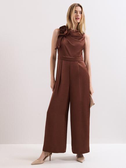 Phase Eight Elora Corsage Jumpsuit, Brown, Brown