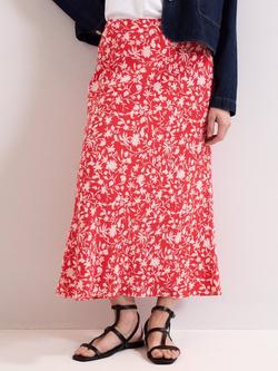 Phase Eight Floral Midi Skirt, Red, Red