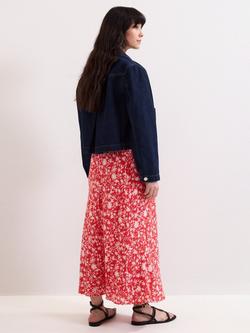 Phase Eight Floral Midi Skirt, Red - view 2, Red