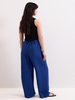 Phase Eight Lottie Linen Rich Trousers, Cobalt - view 2, Cobalt
