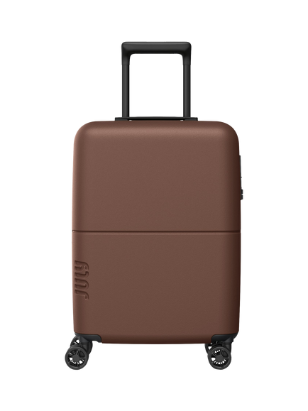 July Carry On Light 4-Wheel 55cm Expandable Suitcase, Dark Brown